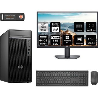 Dell Optiplex 7010MT N010O7010MTUMNT398 Dahili Intel UHD Graphics 770 Intel Core i5 13500 64 GB Ram 1 TB SSD Tower Windows 11 Home 23.8 inç Monitörlü Masaüstü Bilgisayar + PER4 BELLEK
