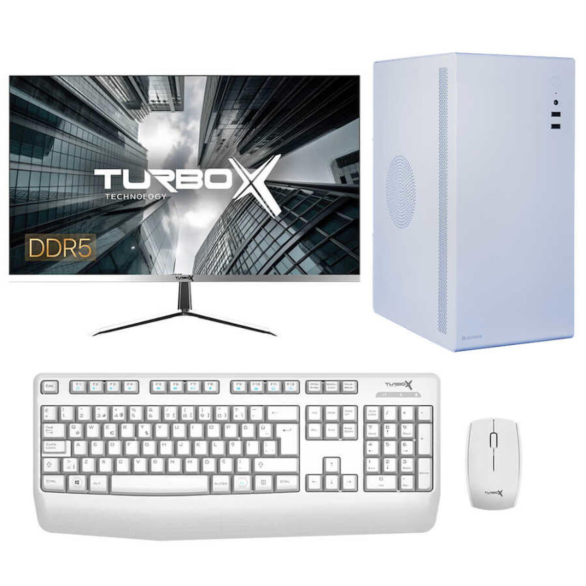 Turbox TX4761 Dahili Intel UHD Graphics 730 Intel Core i5 13400 32 GB Ram DDR5 1 TB SSD Tower FreeDos 23.8 inç Monitörlü Masaüstü Bilgisayar