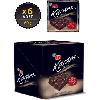 Eti Karam Bitter Çikolata 60 gr 6 Adet