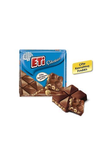 Eti Çifte Kavrulmuş Fındıklı Çikolata 60 gr 10 Adet