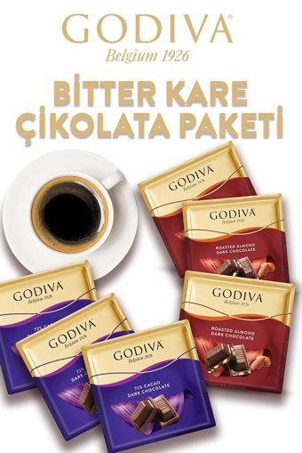 Godiva Kare Bitter Çikolata 60 gr 6 Adet
