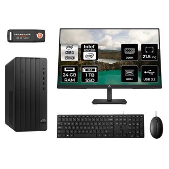 Hp Pro 290 G9 MA1EAD023 Dahili Intel UHD Graphics 730 Intel Core i3 12100 24 GB Ram 1 TB SSD Tower FreeDos 21.5 inç Monitörlü Masaüstü Bilgisayar