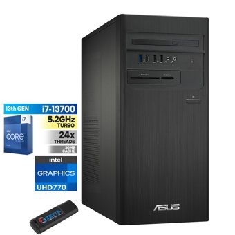 Asus S500TE-I7161TBB0D A1S500TE-I7161TBB0D03 Dahili Intel UHD Graphics 770 Intel Core i7 13700 8 GB Ram 1 TB SSD Tower FreeDos Masaüstü Bilgisayar + Zetta Flash Bellek