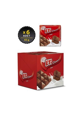 Eti Kare Sütlü Çikolata 65 gr 6 Adet