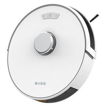 S-link C45 Max 2700 Haritalı Çöp İstasyonlu Moplu Çift Fırçalı Hepa Filtreli Islak Kuru 2000 Pa Beyaz Robot Süpürge