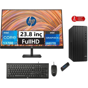 Hp 290 Pro G9 4624A8ET30 Dahili Intel UHD Graphics 770 Intel Core i7 13700 16 GB Ram 4 TB SSD Tower Windows 11 Home 23.8 inç Monitörlü Masaüstü Bilgisayar + Zetta Flash Bellek