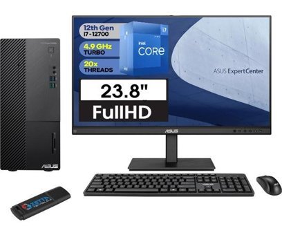 Asus Expertcenter D5 D500MD 7127000210PM10 Dahili Intel UHD Graphics 770 Intel Core i7 12700 32 GB Ram 256 GB SSD Tower Windows 11 Pro 23.8 inç Monitörlü Masaüstü Bilgisayar + Zetta USB Flash Bellek