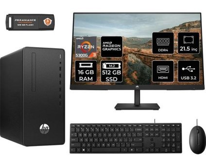 Hp 295 G9 6D391EAMNT312 Dahili Radeon Vega 6 AMD Ryzen 3 5300G 16 GB Ram 512 GB SSD Tower FreeDos 21.5 inç Monitörlü Masaüstü Bilgisayar + PER4 BELLEK
