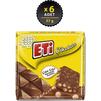 Eti Kare Karamelli Çikolata 57 gr 6 Adet