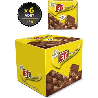 Eti Kare Karamelli Çikolata 57 gr 6 Adet