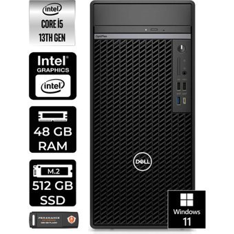 Dell Optiplex 7010MT N010O7010MTUP442 Dahili Intel UHD Graphics 770 Intel Core i5 13500 48 GB Ram 512 GB SSD Tower Windows 11 Pro Masaüstü Bilgisayar + PER4 BELLEK