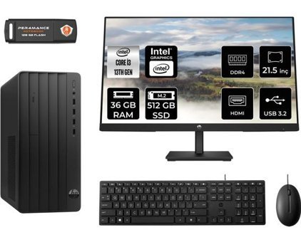 Hp Pro 290 G9 8T2X0ESMNT332 Dahili Intel UHD Graphics 730 Intel Core i3 13100 36 GB Ram 512 GB SSD Tower FreeDos 21.5 inç Monitörlü Masaüstü Bilgisayar + PER4 BELLEK