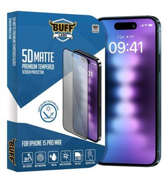 Buff Apple iPhone 15 Pro Max Temperli Cam Mat Ekran Koruyucu