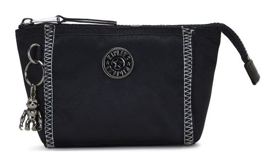 Kipling Diaz Bölmeli Siyah Düz Polyester Mini Boy Seyahat Makyaj Çantası
