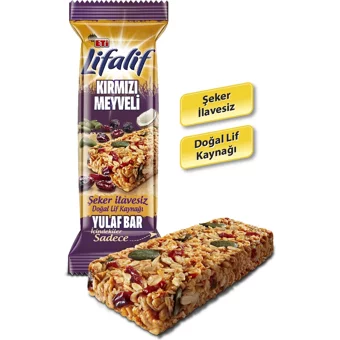 Eti Lifalif Bar Kırmızı Meyveli Çikolata 35 gr 6 Adet