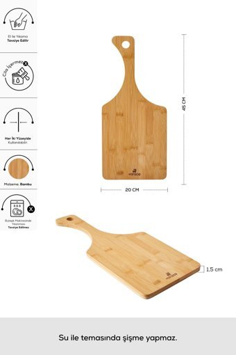 Karaca Puzzle Twig Bambu Büyük Kahverengi Tekli Kesme Tahtası