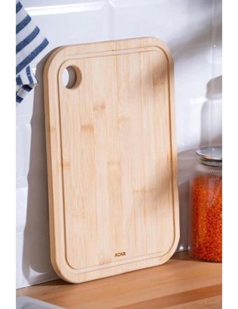 Acar Acr-243 Bambu Orta Kahverengi Tekli Kesme Tahtası