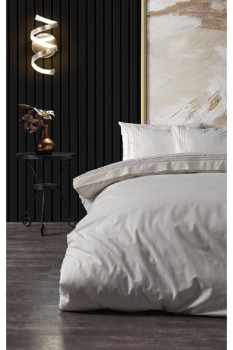 Doqu Home Zelda 4 Mevsim 200x220 cm Çarşaflı Çift Kişilik Nevresim Takımı Pudra