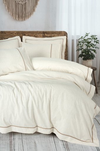 Cotton Box Inborn 4 Mevsim 200x220 cm Çarşaflı Çift Kişilik Nevresim Takımı Kahverengi