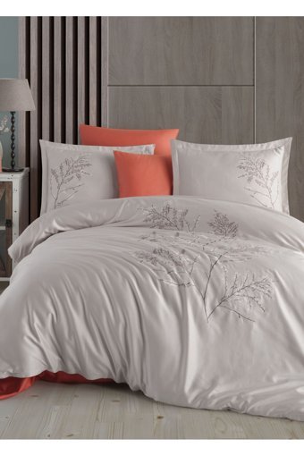 Dantela Blesk 4 Mevsim 200x220 cm Çarşaflı Çift Kişilik Nevresim Takımı Bej