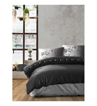 Cotton Box Candy 4 Mevsim 200x220 cm Çarşaflı Çift Kişilik Nevresim Takımı Siyah
