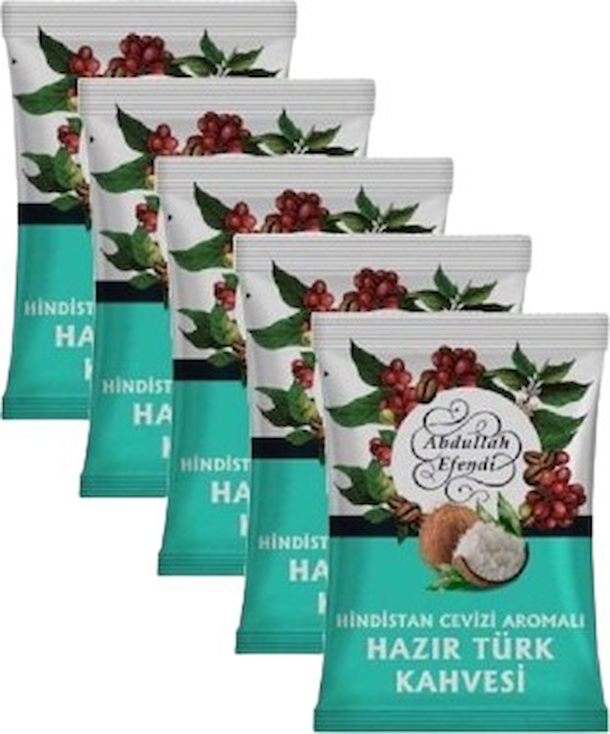Abdullah Efendi Hindistan Cevizi Türk Kahvesi 5x100 g