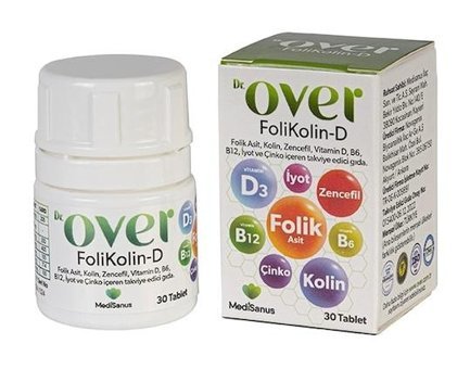 Dr. Over Folikolin-D Bitki Ekstralar Yetişkin Vitamin 30 Tablet