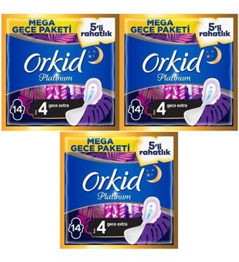 Orkid Platinum 14'lü Hijyenik Ped 3 Adet