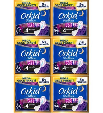 Orkid Platinum 14'lü Hijyenik Ped 6 Adet