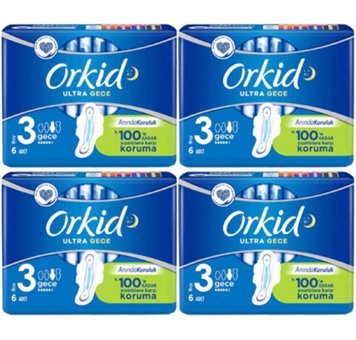 Orkid Ultra Extra İnce 6'lı Hijyenik Ped 4 Adet