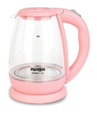 Fantom KT4000 Cam 1.8 lt 2200 W Işıklı Vintage Pembe Kettle