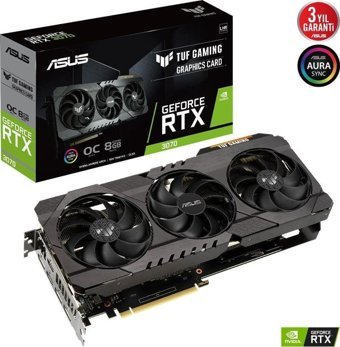 Asus TUF Gaming RTX 3070 V2 OC 8 GB GDDR6 PCI-Express 4.0 DirectX 12 Ultimate 3 Fanlı 256 Bit Gaming NVIDIA Ekran Kartı