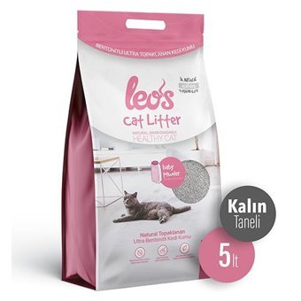Leo's Baby Powder Kokulu Topaklanan Kalın Taneli Bentonit Kedi Kumu 5 lt