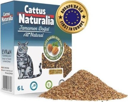 Cattus Naturalia Organik Kalın Taneli Aktif Karbonlu Kedi Kumu 6 lt
