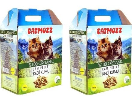 Catmozz Organik Kalın Taneli Çam Pellet Kedi Kumu 2x10 lt