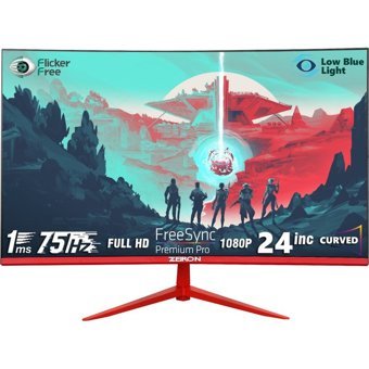 Zeiron ZM-575 75 Hz 1 ms 24 inç FHD Curved VA VGA HDMI 1920x1080 px LED Monitör