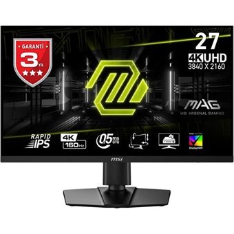 MSI MAG 274UPF E2 160 Hz 0.5 ms 27 inç 4K UHD Flat IPS HDMI Freesync 3840x2160 px LED Monitör