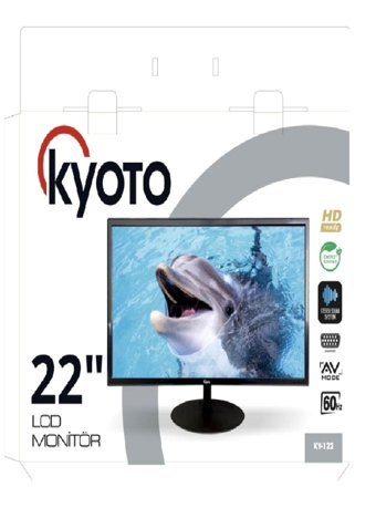 Kyoto KY-122 60 Hz 5 ms 22 inç HD Flat IPS Hoparlörlü VGA HDMI 1360x768 px LED Monitör