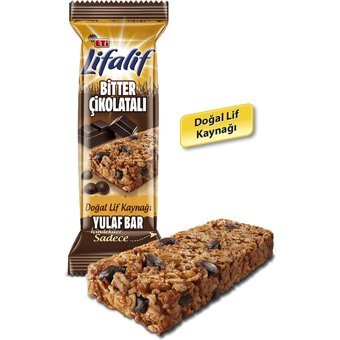 Eti Lifalif Bar Bitter-Yulaflı Çikolata 35 gr 12 Adet