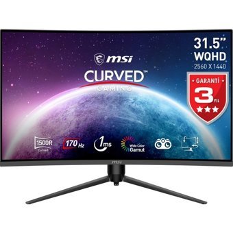 MSI G32CQ5P 170 Hz 1 ms 31.5 inç WQHD Curved VA HDMI 2560x1440 px LED Monitör