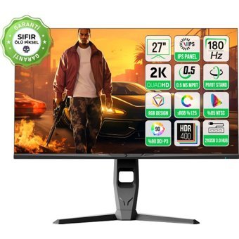 Gamepower Royal T20 180 Hz 0.5 ms 27 inç WQHD Flat IPS HDMI Freesync G-Sync 2560x1440 px LED Monitör
