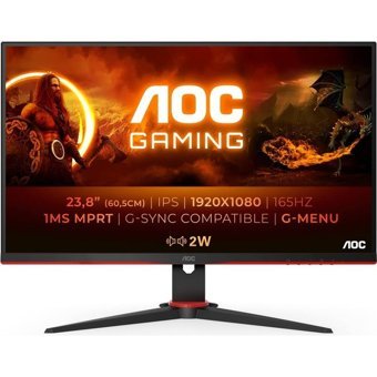 AOC 24G2SPAE/BK 165 Hz 1 ms 23.8 inç FHD Flat IPS Hoparlörlü VGA HDMI Freesync G-Sync 1920x1080 px LED Monitör
