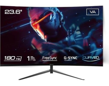 GameBooster GB-2418CF 180 Hz 1 ms 23.6 inç FHD Curved VA HDMI Freesync G-Sync 1920x1080 px LED Monitör