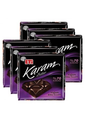 Eti Karam Bitter Çikolata 75 gr 6 Adet