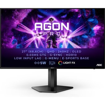 AOC Agon Pro AG276QZD 240 Hz 3 ms 26.5 inç WQHD Flat IPS Hoparlörlü HDMI G-Sync 2560x1440 px OLED Monitör
