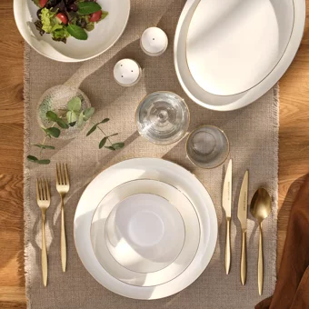 Emsan Galia Fine Bone 59 Parça 12 Kişilik Porselen Yuvarlak Yemek Takımı