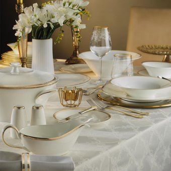 Evaliza Coupe Paisley 101 Parça 12 Kişilik Desenli Porselen Yuvarlak Yemek Takımı