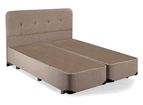Niron Yatak Luna 180x200 cm Başlıklı Çift Kişilik Sandıklı Baza Seti Kahverengi