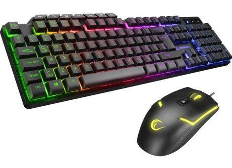 Rampage KM- 9858 Işıklı Sessiz Ergonomik Siyah Kablosuz Klavye Mouse Seti