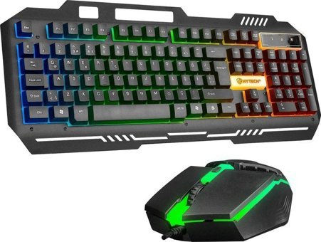 Hytech HKM-X86 Işıklı Sessiz Ergonomik Çok Renkli Kablolu Klavye Mouse Seti